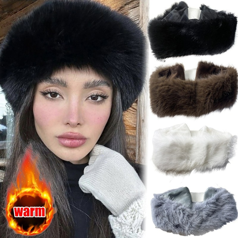 Fleece Ear Warmer Band - Широкая меховая повязка на голову, зимняя