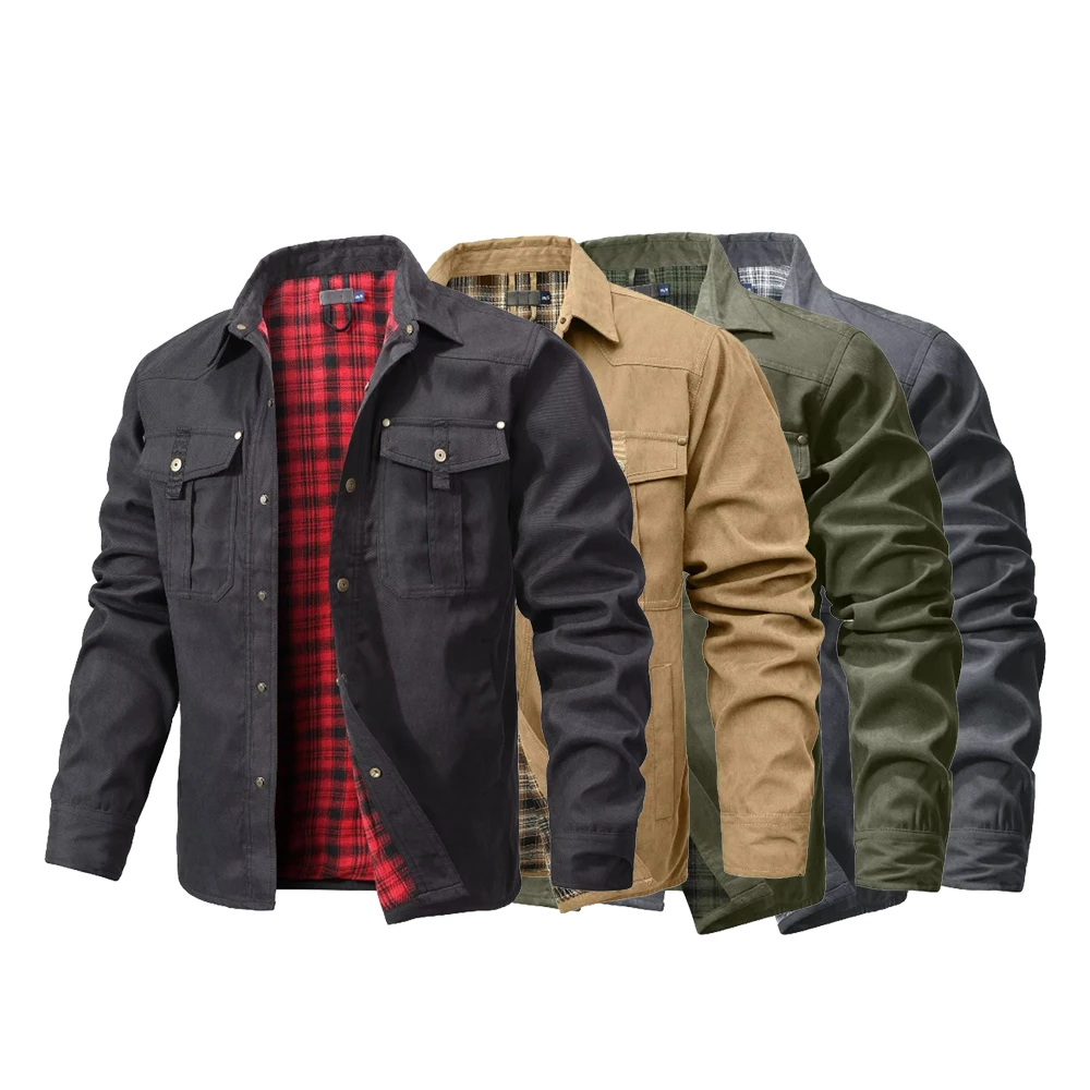 Flannel Shirt Lined - Мужские куртки, весенняя рубашка на фланелевой