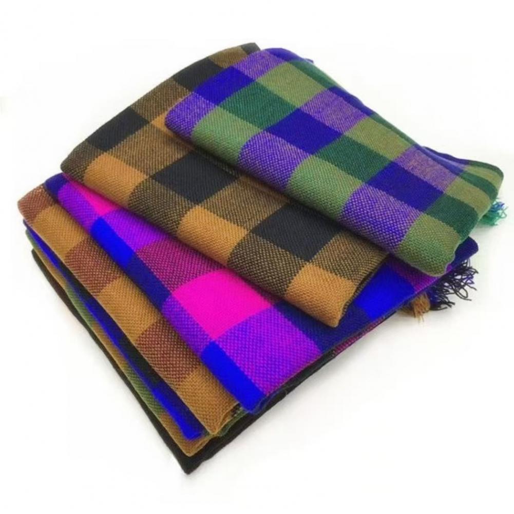 Wool Scarf Men - 2025 шерстяной квадратный шарф с кисточками,