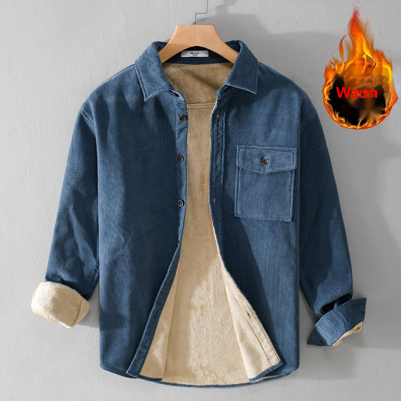 Flannel Shirt Lined - Мужская вельветовая куртка-рубашка, тяжелая зимняя рубашка