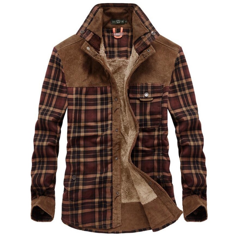 Flannel Shirt Lined - Мужские зимние ветрозащитные теплые повседневные рубашки