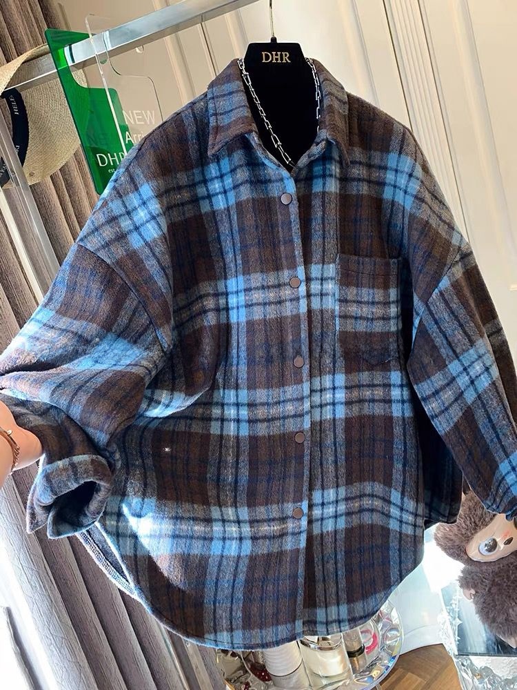 Flannel Shirt Lined - Женская фланелевая рубашка в клетку больших