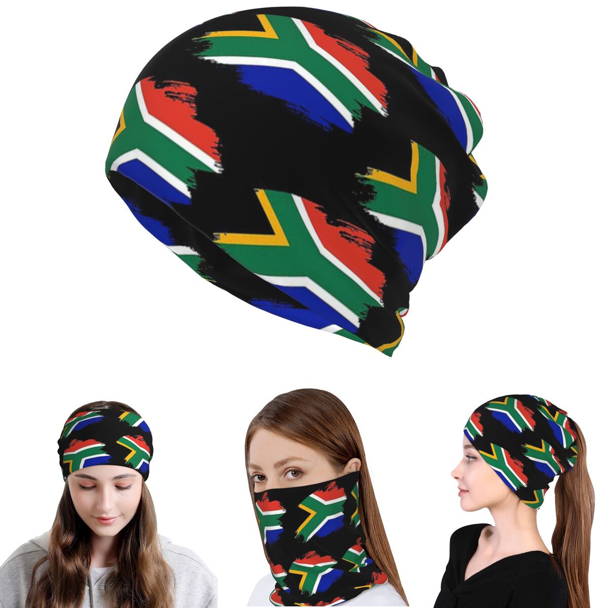 Knit Beanie Hat Warm - Бандана-шарф с флагом Южной Африки Springboks,