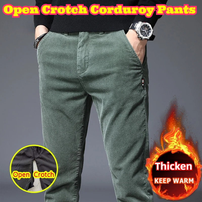 Corduroy Pant Warm - Мужские вельветовые брюки с открытой промежностью,