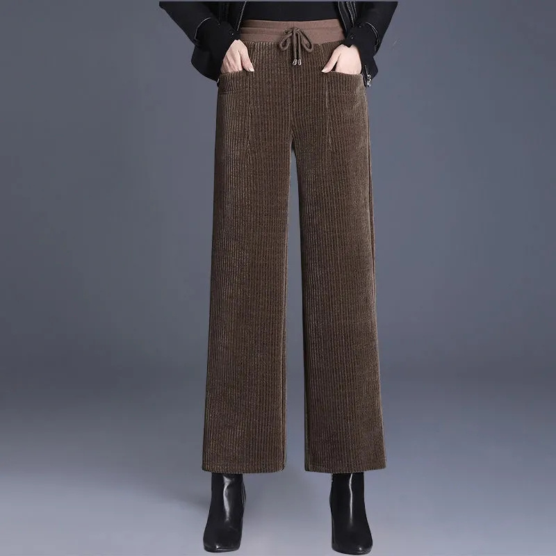 Corduroy Pant Warm - Осень-зима вельветовые широкие брюки для женщин