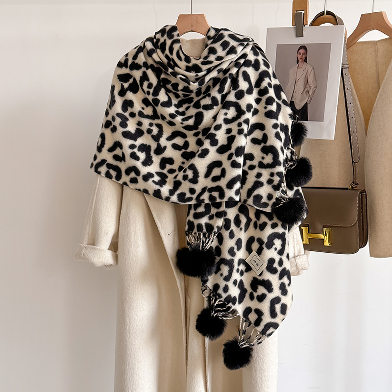 Cashmere Pashmina Wrap - Новые роскошные зимние леопардовые двусторонние кашемировые