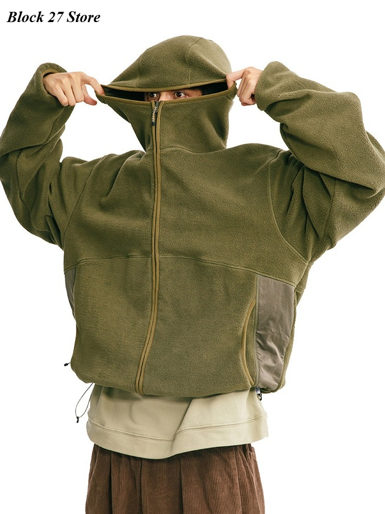 Sherpa Hoodie Fleece - Мужская толстовка с капюшоном на осень-зиму,