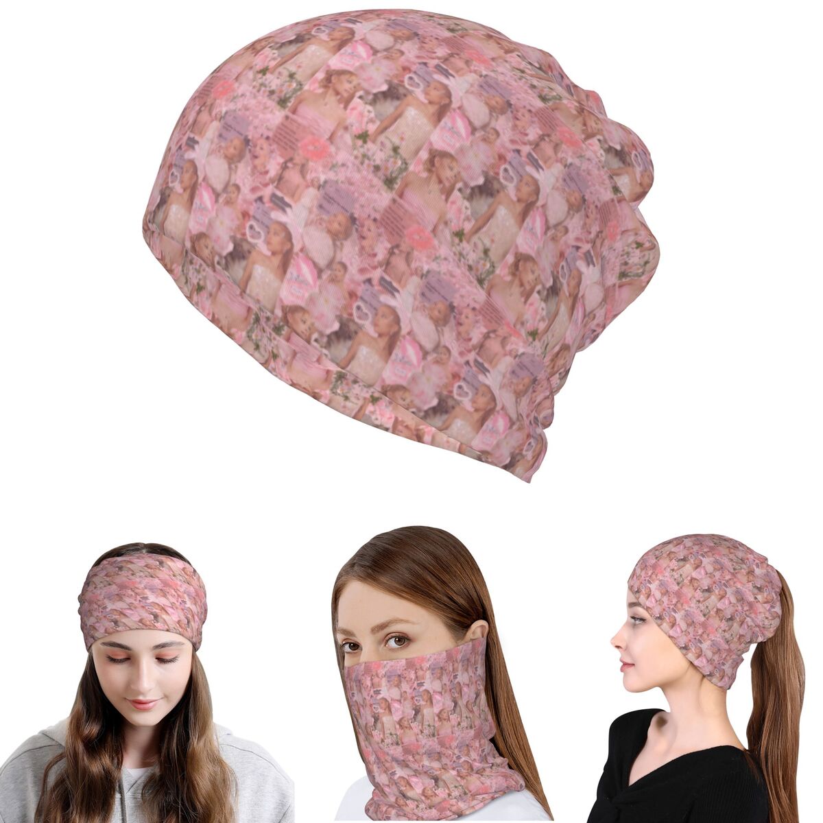 Knit Beanie Hat Warm - Бандана-шарф Ariana Grande для защиты шеи,