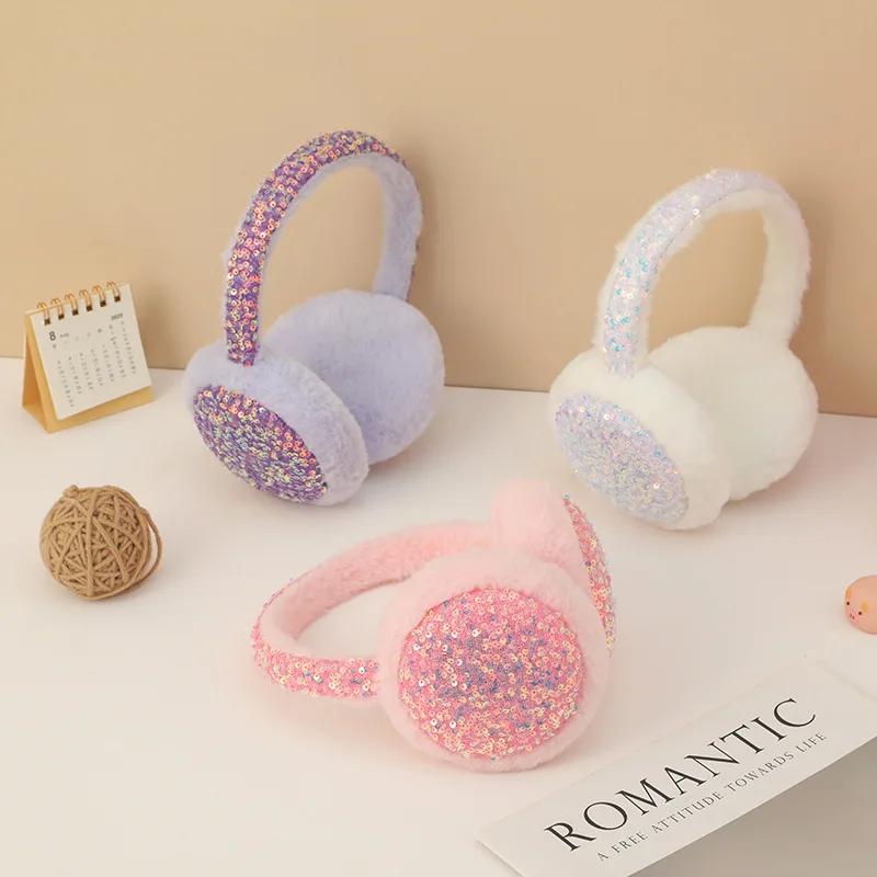 Earmuffs Foldable - Женские наушники, корейские блестящие допаминовые кавайные