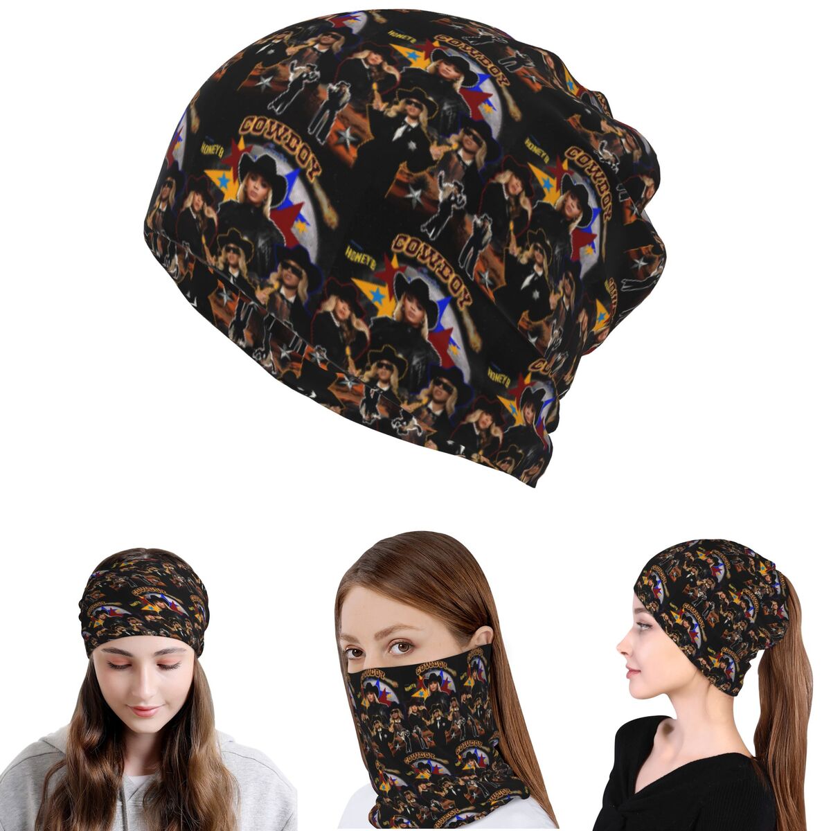 Knit Beanie Hat Warm - Ковбойский шарф-бандана Cowboy Carter Beyonce, новый