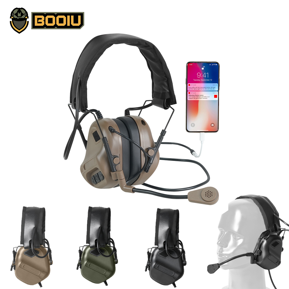 Earmuffs Foldable - Тактическая электронная гарнитура для стрельбы BOOIU,