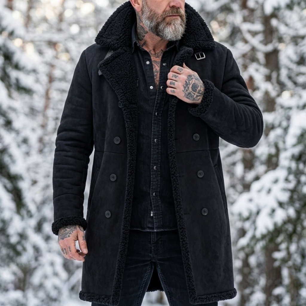 Down Jacket Packable - Мужская зимняя куртка из искусственной замши