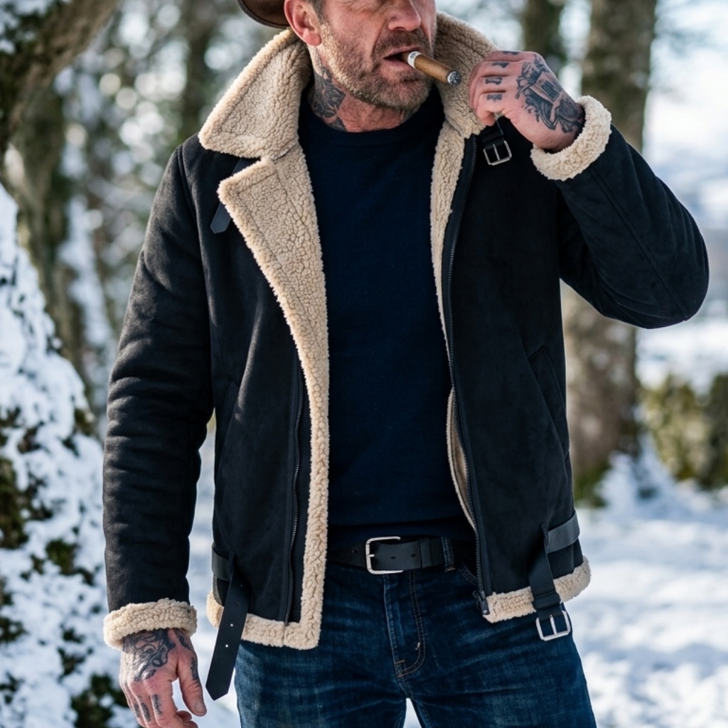 Down Jacket Packable - Мужская зимняя куртка из искусственной замши
