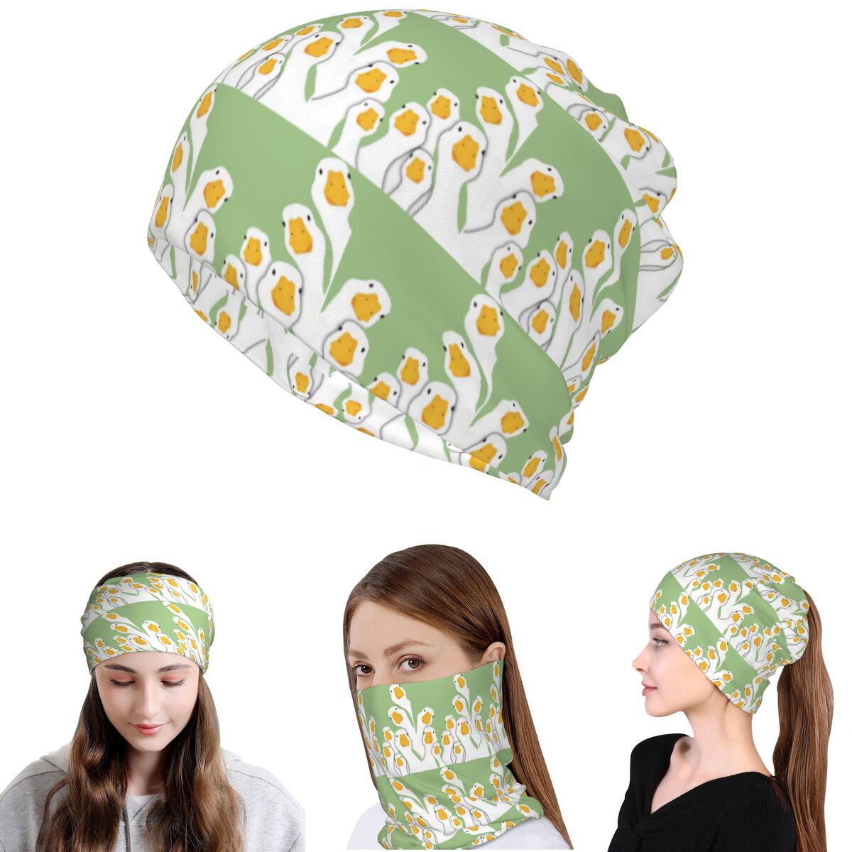 Knit Beanie Hat Warm - Популярная мультяшная бандана-шарф с гусем, многофункциональная