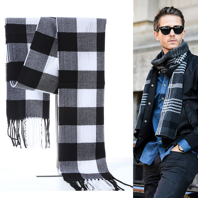 Wool Scarf Men - Зимний мужской шарф в клетку, мужские