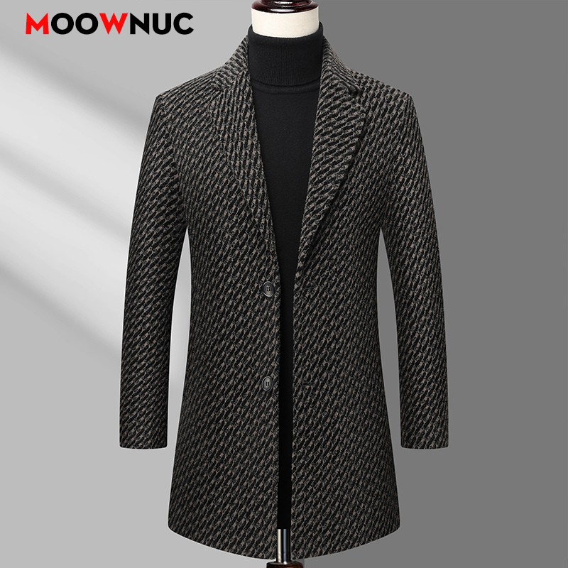 Wool Coat Peacoat - Длинное пальто, мужская шерстяная куртка, осенняя