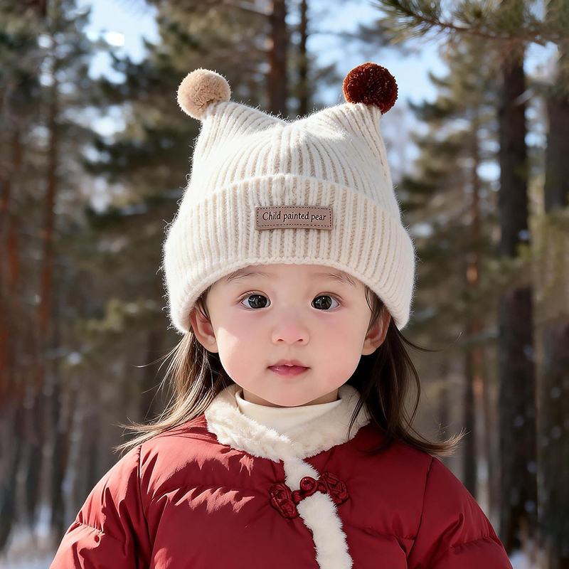 Knit Beanie Hat Warm - Вязаная шапка для малышей 1-4 лет