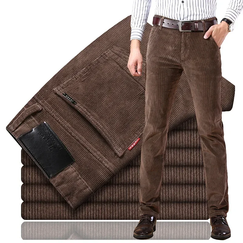 Corduroy Pant Warm - 2024, весенне-осенние мужские вельветовые повседневные брюки,