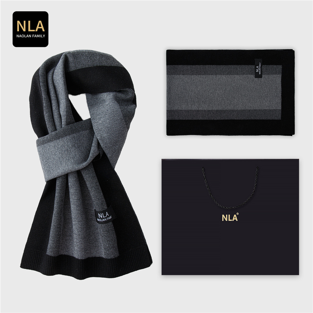 Wool Scarf Men - Подарочная коробка, вязаный мужской шерстяной шарф,