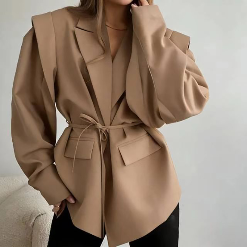 Down Jacket Packable - Женский пиджак оверсайз, повседневный, однотонный, с
