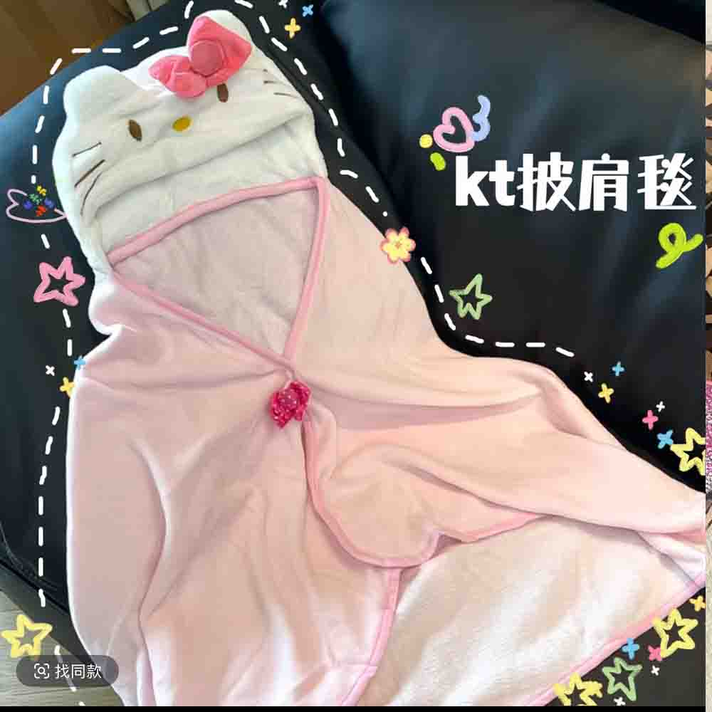 Shawl Wrap Winter - Милый плед-накидка Hello Kitty с капюшоном