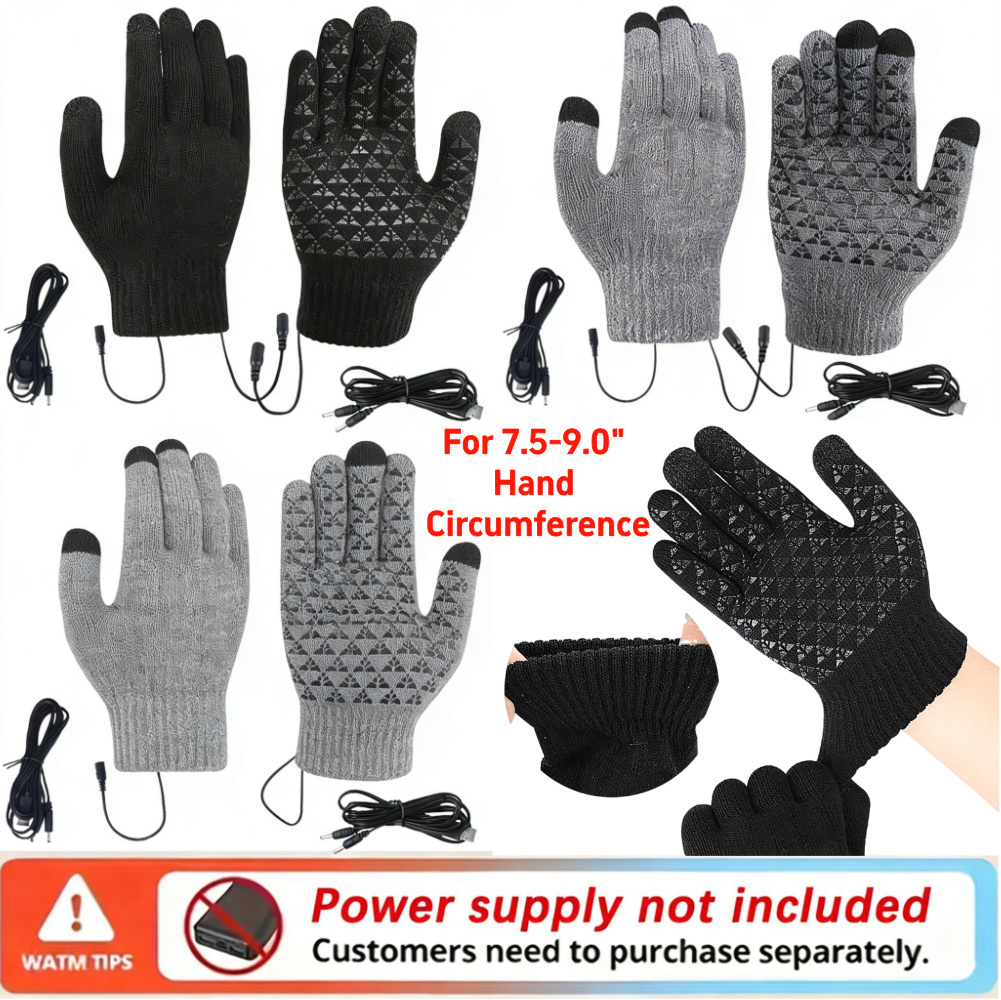 Touch Screen Gloves - 5-1 пара вязаных перчаток с USB-подогревом,