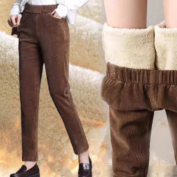 Corduroy Pant Warm - 1 шт., женские осенне-зимние плюшевые утепленные