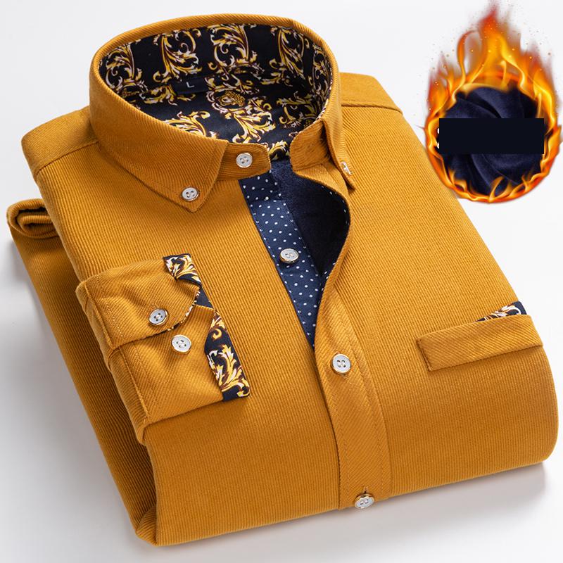 Flannel Shirt Lined - Термальная мужская тяжелая вельветовая рубашка на