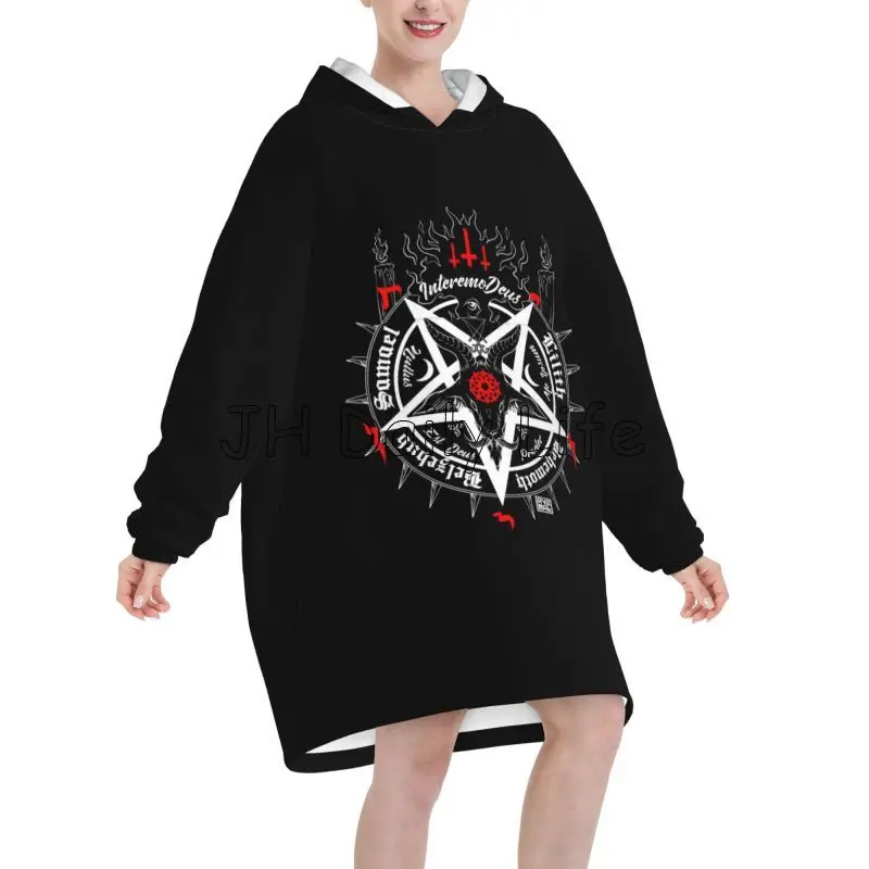 Черная Сатана Череп Мертва Гол – обзор и цена Sherpa Hoodie Fleece