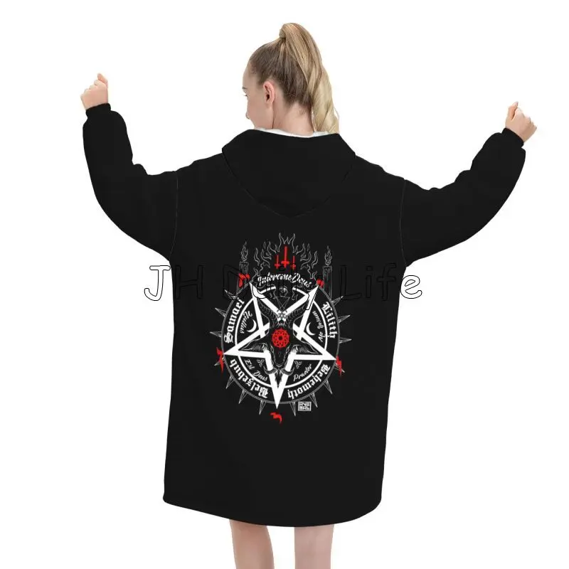 Черная Сатана Череп Мертва Гол – обзор и цена Sherpa Hoodie Fleece