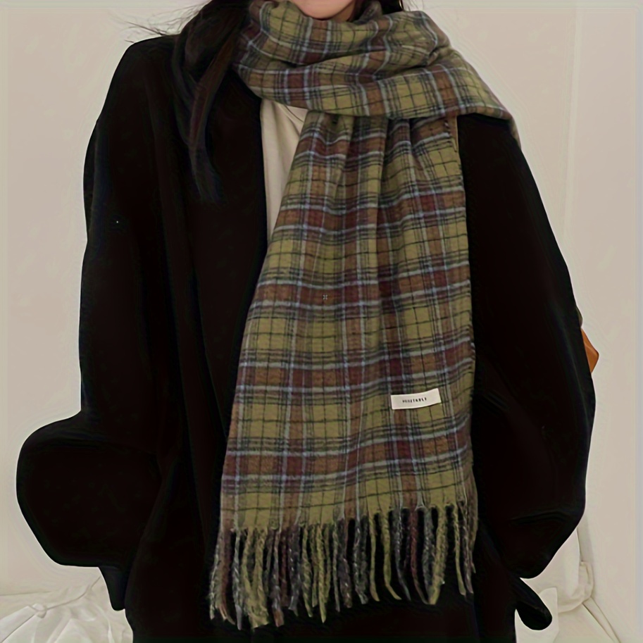 Винтажный зеленый клетчатый ша – обзор и цена Cashmere Pashmina Wrap