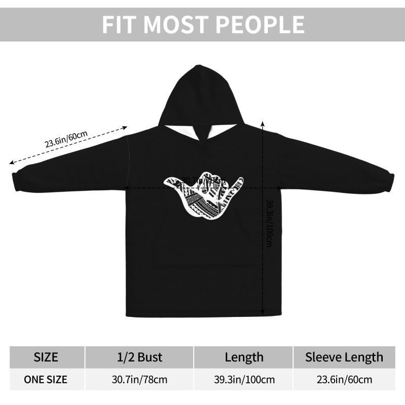 Одеяло с полинезийским татуиро – обзор и цена Sherpa Hoodie Fleece