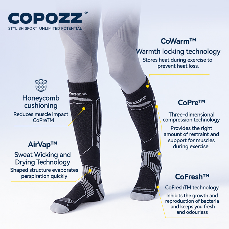COPOZZ новые зимние лыжные нос – обзор и цена Thermal Sock Wool
