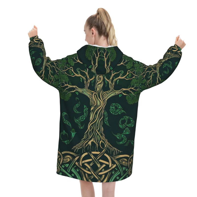 Одеяло с кельтским узором «Дре – обзор и цена Sherpa Hoodie Fleece