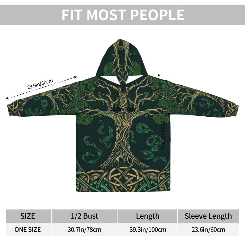 Одеяло с кельтским узором «Дре – обзор и цена Sherpa Hoodie Fleece