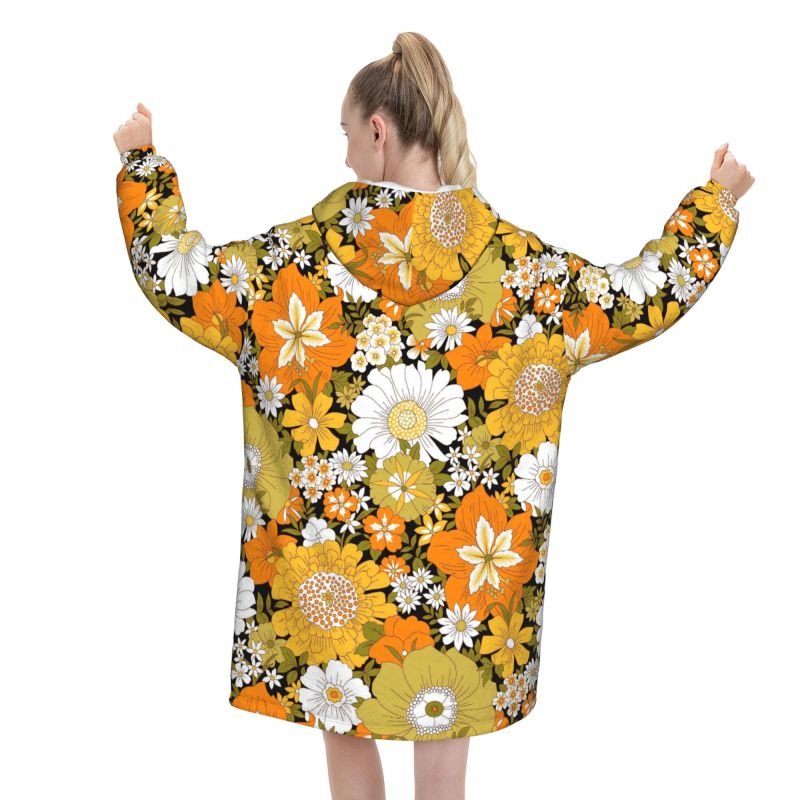 Одеяло в стиле хиппи с цветочн – обзор и цена Sherpa Hoodie Fleece