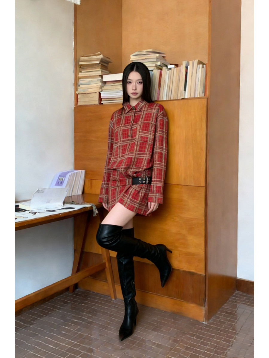 Платье-рубашка в стиле панк с  – обзор и цена Flannel Shirt Lined