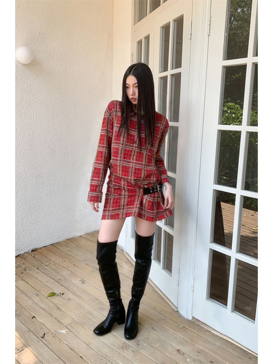 Платье-рубашка в стиле панк с  – обзор и цена Flannel Shirt Lined