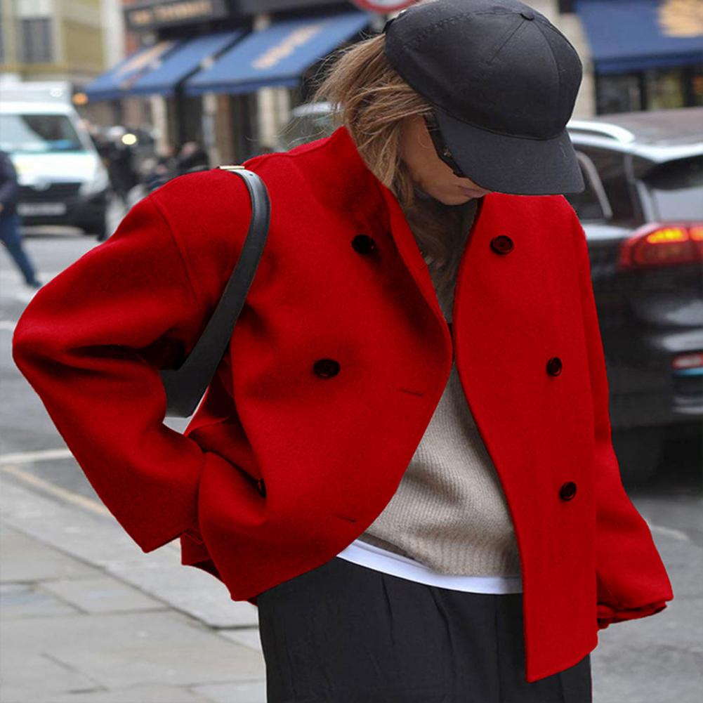 Женское зимнее укороченное шер – обзор и цена Wool Coat Peacoat