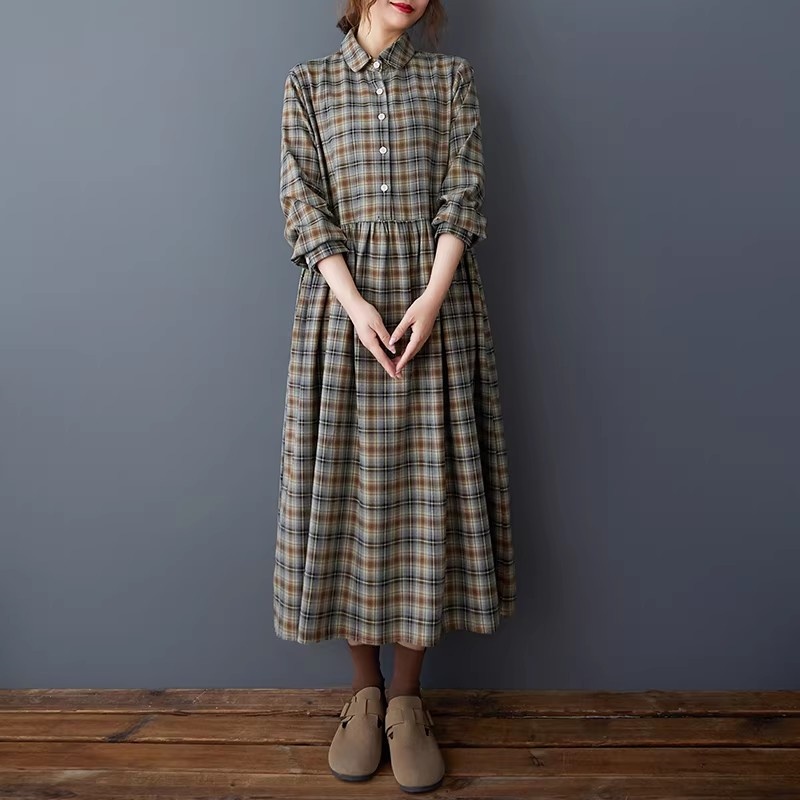 Корейское свободное платье-руб – обзор и цена Flannel Shirt Lined