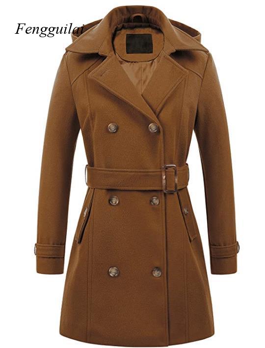Женское черное двубортное шерс – обзор и цена Wool Coat Peacoat