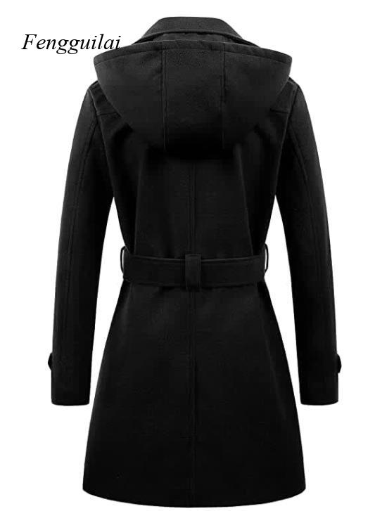 Женское черное двубортное шерс – обзор и цена Wool Coat Peacoat