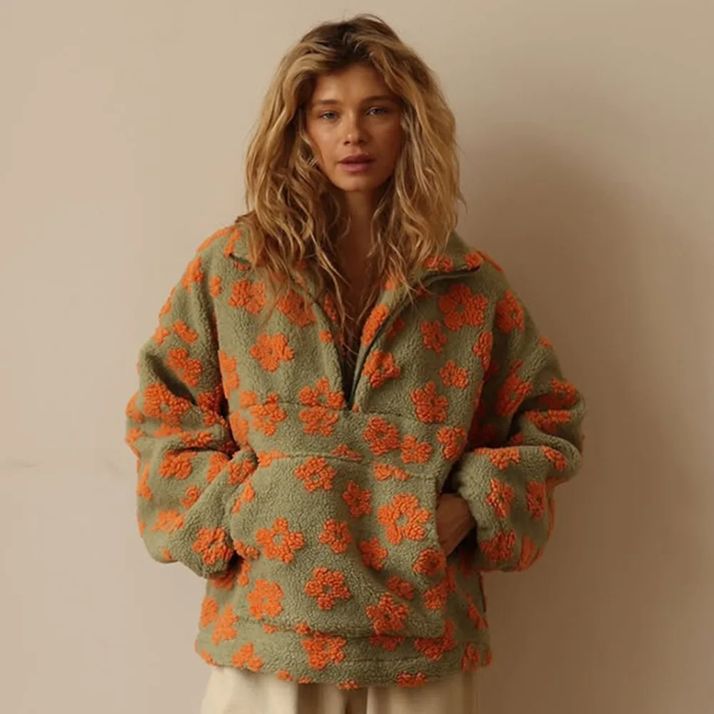 Осень-зима женский пуловер из  – обзор и цена Sherpa Hoodie Fleece