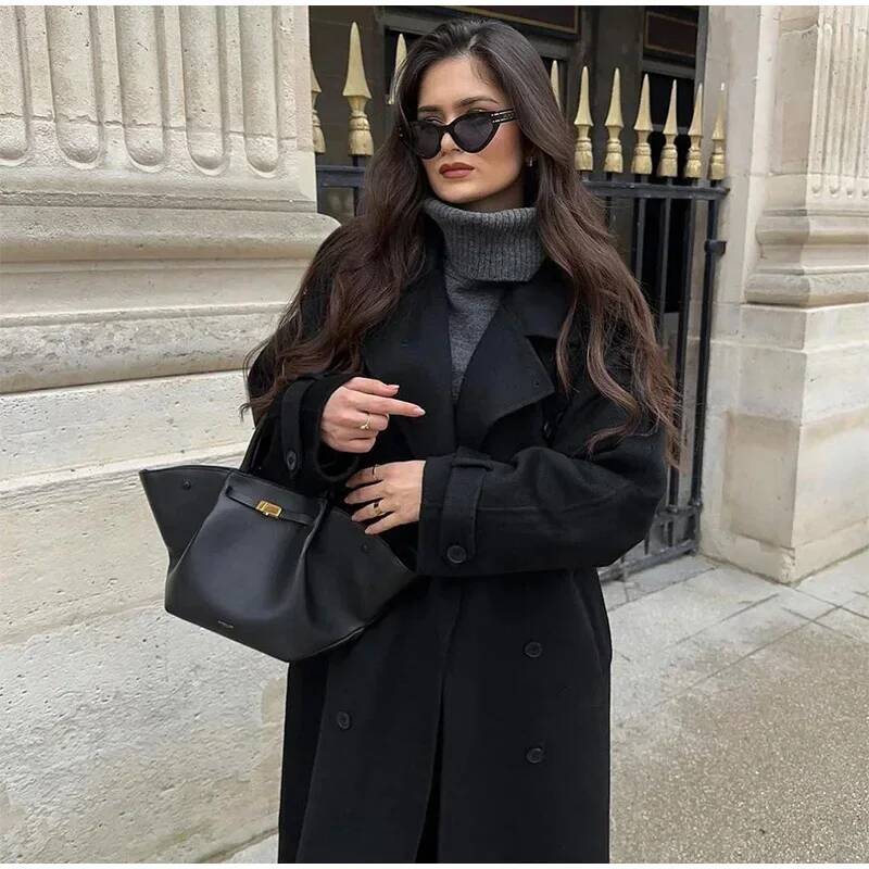 Элегантное серое длинное пальт – обзор и цена Wool Coat Peacoat